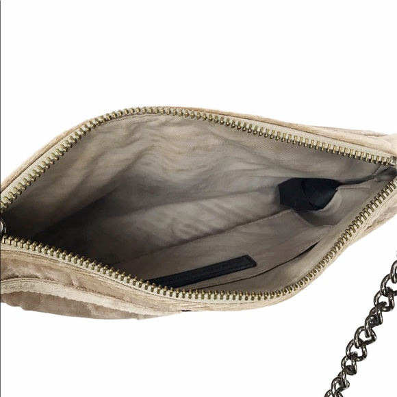 Rebecca Minkoff Mini MAC Velvet Crossbody Bag Tan - Picture 8 of 16